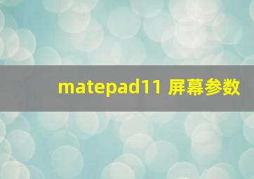 matepad11 屏幕参数